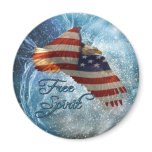 Bald Eagle & Space "Free Spirit" Patriotic Magnet