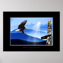 BALD EAGLE & TOTEM Spirit Art Poster