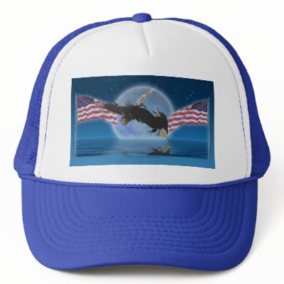 BALD EAGLE & US FLAG Patriot Series Mesh Hat by RavenSpiritPrints