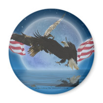 BALD EAGLE & US FLAG Patriot Series Fridge Magnet
