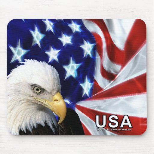 Bald Eagle USA Flag Mouse Pad