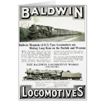 Baldwin Steam  Locomotive Works Greeting Cards