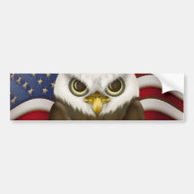 Baldwin The Cute Bald Eagle Bumper Sticker