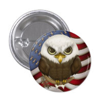Baldwin The Cute Bald Eagle buttons
