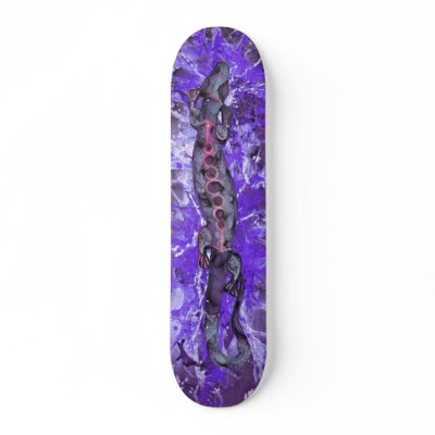 BALI lizard violet | violet splatter Skate Boards by EDDArtSHOP