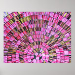 Balinese Glass Tile Art - Pink Poster