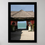 Balinese Hut and Ocean Print