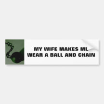 BALL AND CHAIN BUMPER STICKER