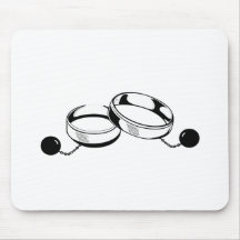 Ball and Chain Wedding Rings Mouse Mats