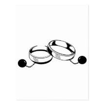 Ball and Chain Wedding Rings Post Card