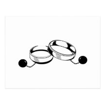 Ball and Chain Wedding Rings Post Cards