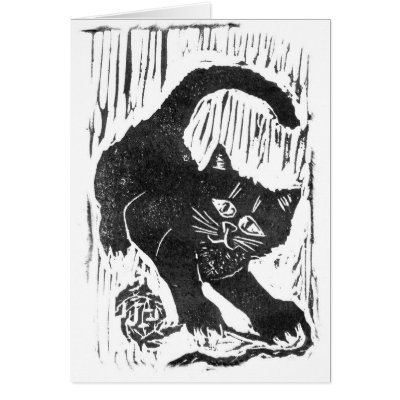 Ball of Yarn - block print Greeting Card by Nine_Lives_Studio