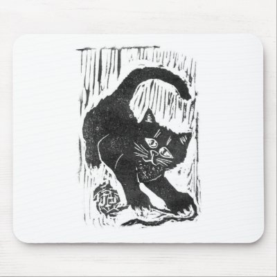 Ball of Yarn - block print Mouse Pad by Nine_Lives_Studio