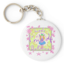 Ballerina 4th Birthday Tshirts and Gifts Keychain