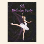 Ballerina 6th Birthday party invitation invitations