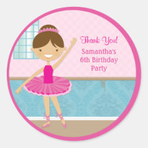 Ballerina Birthday Party Favour Stickers