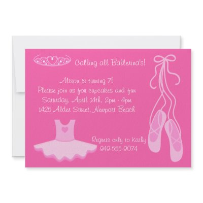 Ballerina Birthday Party Invitation by eventfulcards