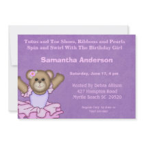 Ballerina Birthday  Party Invitation