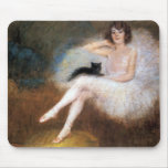 Ballerina & Black Cat Mouse Mat