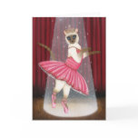 Ballerina Cat Chocolate Point Siamese Greeting Car