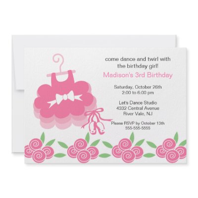 Ballerina Dance Birthday Invitation by celebrateitinvites