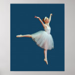 Ballerina Dancing on Blue Print