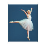Ballerina Dancing on Blue Wrapped Canvas canvas prints