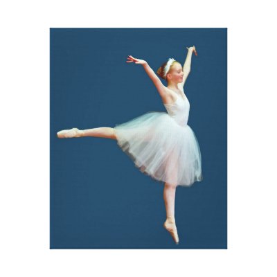 Ballerina Dancing on Blue Wrapped Canvas Gallery Wrapped Canvas by ToeDancer