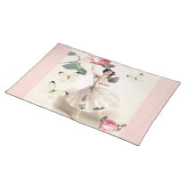 Ballerina Fairy  with pink borders placemats