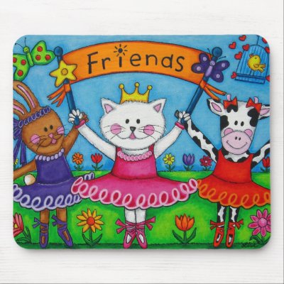 Ballerina Friends Mouse Pad by LisaLorenzPaintings