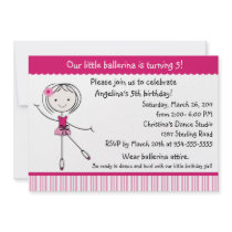 Ballerina Girl Birthday Invitation