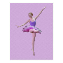 Ballerina in Pink and Purple Postcard