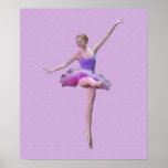 Ballerina in Pink and Purple Print