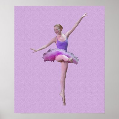 Ballerina in Pink and Purple Print by ToeDancer