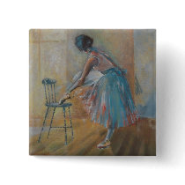 Ballerina in Watercolour Button Badge