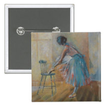 Ballerina in Watercolour Button Badge