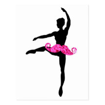 Ballerina Moustache Post Card
