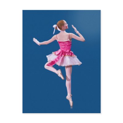 Ballerina on Blue Postcard by ToeDancer