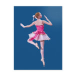 Ballerina on Blue Postcard