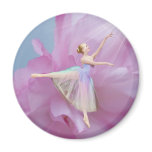 Ballerina on Pink and Blue Magnet