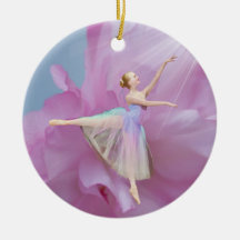 Ballerina on Pink and Blue Ornament