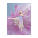 Ballerina on Pink and Blue Postcard