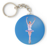 Ballerina on Point in Blue and Purple Keychain