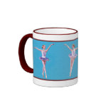 Ballerina on Point  in Blue and Purple mugs