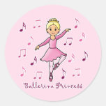 Ballerina Princess Round Stickers