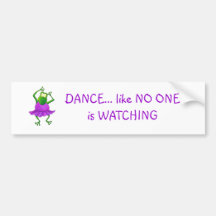 Ballerina Purple Tutu Dancing Frog Bumper Stickers