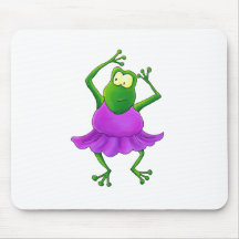 Ballerina Purple Tutu Dancing Frog Mousepad