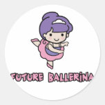 Ballerina Round Sticker