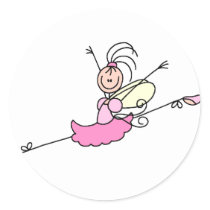 Ballerina Stick Figure Angel Sticker