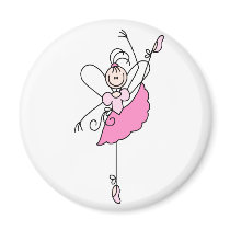 Ballerina Stick Figure Five Magnet